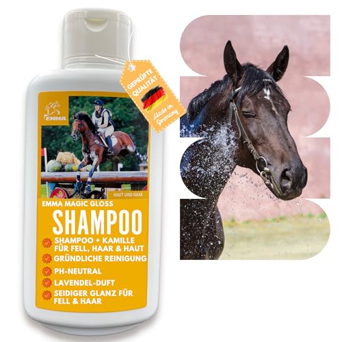 Pferdeshampoo Shampoo für Hunde Pferde 500ml I mildes Pferde Shampoo ph neutral Kamille I Pferdepflege glänzendes Fell I Hundeshampoo gegen Geruch I Mane n Tale Shampoo I Fellpflege sensitiv von EMMA