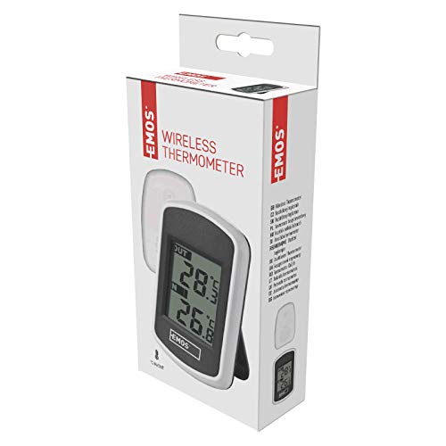 EMOS Drahtloses Digitales Aussen- und Innen- Thermometer mit Außensensor, batteriebetrieben von EMOS