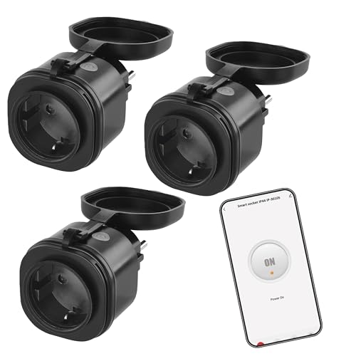 EMOS GoSmart ZigBee Outdoor Steckdose 16A, 3 Stück, 2,4GHz Smart Steckdose mit Timer und Stromzähler, IP44, manuell oder mit Smart-App gesteuert, kompatibel mit Amazon Alexa, Google Assistant, schwarz EMOS GoSmart ZigBee Outdoor Steckdose 16A, 3 Stück, 2,4GHz Smart Steckdose mit Timer und Stromzähler, IP44, manuell oder mit Smart-App gesteuert, kompatibel mit Amazon Alexa, Google Assistant, schwarz von EMOS