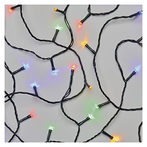 EMOS LED-Lichterkette bunt für Innen und Außen, 18m lange IP44 Multicolor Weihnachtslichterkette mit 180 LEDs + 5m Zuleitung und Netzteil, 8 multifunktionale Lichtmodi, für Party, Weihnachten, Deko von EMOS