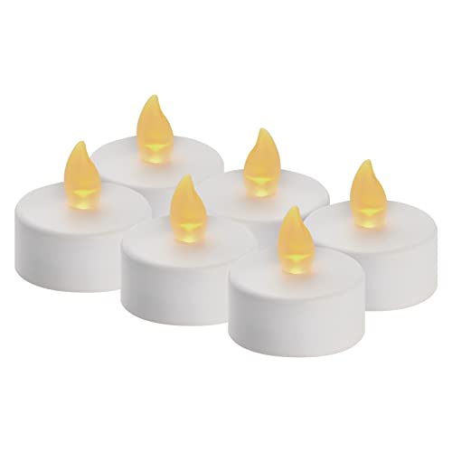 EMOS LED-Teelichter weiß,6 Stück flammenlose Kerzen mit Flacker-Effekt,Dekoration für Weihnachten,Weihnachtsbaum,Allerheiligen,IP20 Innen,Batterie,warmweiß, DCCV11 von EMOS