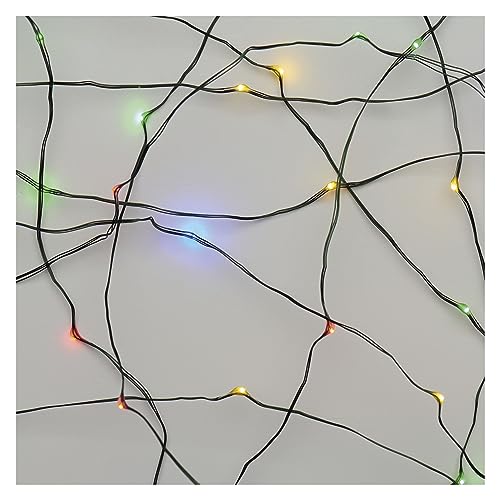 EMOS Multicolor Nano-Lichterkette für Innen und Außen (IP44), 4m lange LED-Weihnachtslichterkette NANO für Partys, Weihnachten, 6 Stunden Timer Funktion, Netzteil und Transformator, grünes Kabel von EMOS