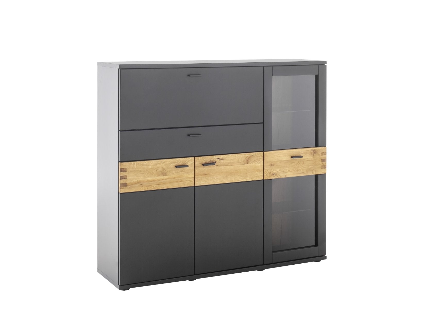 Highboard 135 cm anthrazit + Wildeiche TL3100 von EMPINIO24