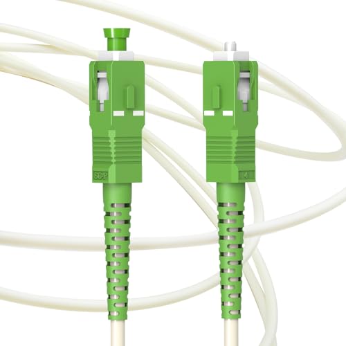 EMSECKO Glasfaserkabel SC/APC auf SC/APC Für Telekommunikation, 3.0MM 15Meter Patchkabel, FTTH Lichtwellenleiter 9/125μm OS2 Simplex Singlemode Kabel (15M) von EMSECKO