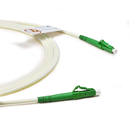 EMSECKO LC/APC auf LC/APC LWL Glasfaserkabel, 10M OS2 Simplex 3.0mm Stecker, 9/125μm Patchkabel LSZH 8°, FTTH Lichtwellenleiter, Weiß von EMSECKO