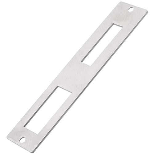 EMSea 1 Stück Flaches Türschließblech Edelstahlplatte 172mm x 33,7mm für Türgriff Riegel Sicherheitsschließbleche Außen- Und Innentür Elektrischer Türöffner Silber (komplett Umschlossen) von EMSea