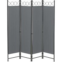 [en.casa] - Raumteiler Saragossa 4-teilig 160x171 cm Dunkelgrau en.casa - Dunkelgrau von [EN.CASA]