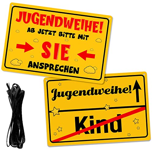 2 Stück Schild zur Jugendweihe Deko Jugendliche zum Geburtstag Türschild Wandschild Jugendweihe Geschenke Schild Personalisierte Geschenkidee zur Jugendweihe für Mädchen Junge von ENAIAH