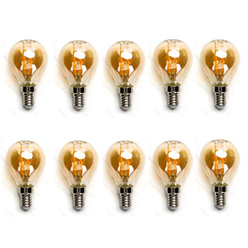 10x 4 Watt E14 Edison LED Vintage Filament Glühbirne Birne Leuchtmittel Retro Nostalgie Beleuchtung G45 2200K Warmweiß von ENERGMiX
