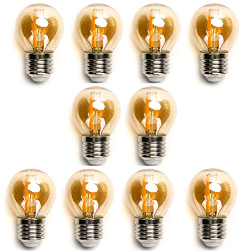 10x 6W E27 LED Filament Vintage Glühbirne Birne Leuchtmittel Retro Beleuchtung Mini G45 Form 2200K Warmweiß von ENERGMiX