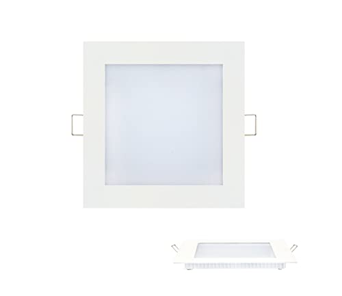 12 Watt Glas Design LED Panel Unterputz Einbauleuchte Einbaulampe Lichtpanel Deckenleuchte Deckenlampe Lampe Eckig 170x170 mm Tageslicht von ENERGMiX