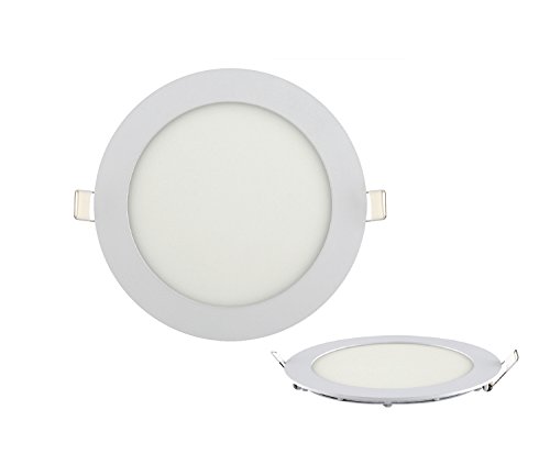 12 Watt Runder LED Panel Slim Flach Unterputz Einbauleuchte Einbaulampe Deckenleuchte Deckenlampe Lampe Rund Ø 170mm Warmweiss inkl. Trafo von ENERGMiX