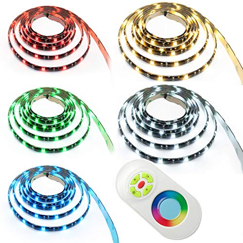 3 m LED RGB Strip Leiste Band SMD 5050 mit 90 LEDs ink Netzteil+Touch Controller + Fernbedienung Komplett Set-IP65 Wasserdicht-Mehrfarbig von ENERGMiX