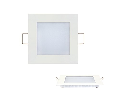 6 Watt LED Panel mit weisser RahmenUnterputz Einbauleuchte Einbaulampe Deckenleuchte Deckenlampe Lampe Eckig 120x120 mm Kaltweiss von ENERGMiX