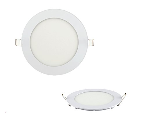 ENERGMiX 9w Slim LED Panel weisser Rahmen Unterputz Lichtpanel Einbauleuchte Einbaulampe Deckenleuchte Deckenlampe Lampe Rund Ø 150mm Neutralweiss inkl. Trafo von ENERGMiX