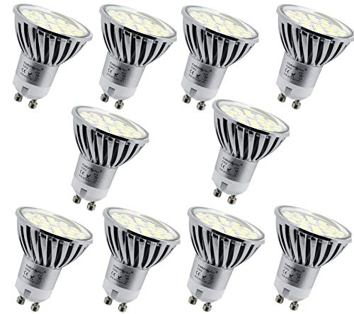 Energmix 10x GU10 LED Lampe 4W 400 lm - Warmwei LED Spot - Strahler - Leuchtmittel mit 5050 SMD LED 230 Volt 4 Watt (mit Schutzglas), 10x2064 von ENERGMiX