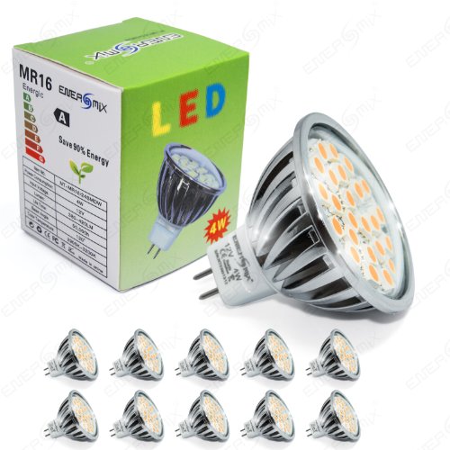 ENERGMiX 10x warmweiße LED Reflektor Lampe Leuchtmitel mit MR16 / GU5.3 Fassung 12V 4W von ENERGMiX