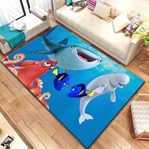 Cartoon Hd Bedruckter Teppichabwaschbarer Teppich, Wohnzimmer, Schlafzimmer, Kurzer Samtteppich, Großer Teppich, Schlafzimmer, Rutschfester Teppich, Flauschiger Teppich, Bunter Teppich120x150cm von ENILSA