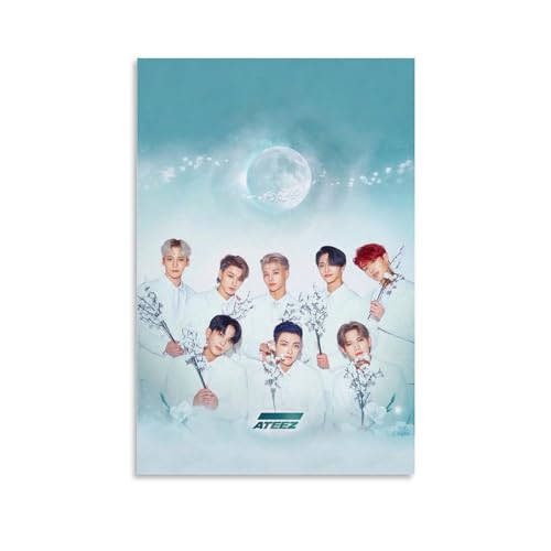 ENILSA ATEEZ Group Member Poster Dekorative Malerei Leinwand Wandkunst Wohnzimmer Poster Schlafzimmer Malerei,Wandkunst Bilddruck Moderne Familienzimmer Dekor 12x18inch(30x45cm) von ENILSA