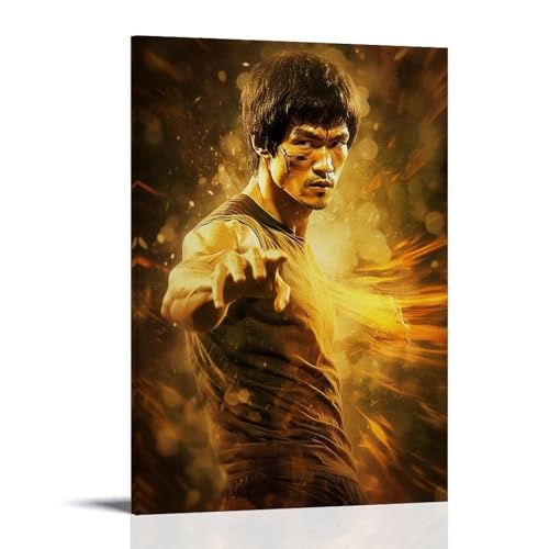 ENILSA Bruce Lee Art FanLeinwand-Poster, dekoratives Gemälde, Leinwand-Wandposter und Kunstdruck, modernes Familienschlafzimmer-Dekor-Poster, 30 x 45 cm von ENILSA