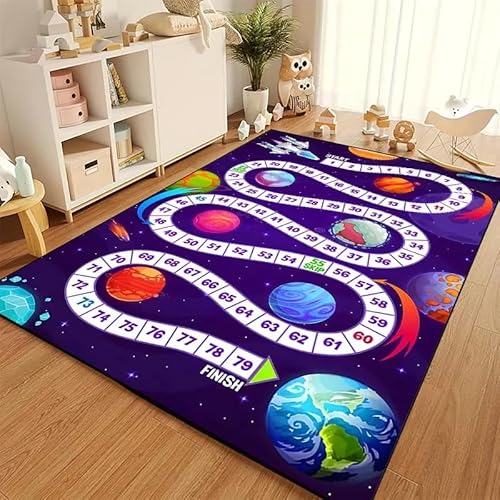 ENILSA Cartoon Snake Carpetwaschbarer Teppich, Wohnzimmer, Schlafzimmer, Kurzer Samtteppich, Großer Teppich, Schlafzimmer, Rutschfester Teppich, Flauschiger Teppich, Bunter Teppich100x130cm von ENILSA