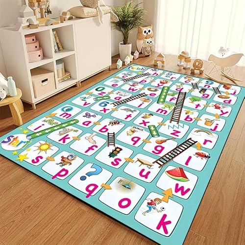 ENILSA Cartoon Snake Carpetwaschbarer Teppich, Wohnzimmer, Schlafzimmer, Kurzer Samtteppich, Großer Teppich, Schlafzimmer, Rutschfester Teppich, Flauschiger Teppich, Bunter Teppich80x150cm von ENILSA