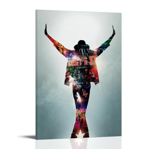 ENILSA Michael Jackson Poster Dekorative Malerei Leinwand Wandkunst Wohnzimmer Poster Schlafzimmer Malerei,Wandkunst Bilddruck Moderne Familienzimmer Dekor 20x30inch(50x75cm) von ENILSA