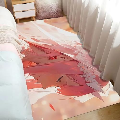 ENILSA Niedlicher Anime-Teppichabwaschbarer Teppich, Wohnzimmer, Schlafzimmer, Kurzer Samtteppich, Großer Teppich, Schlafzimmer, Rutschfester Teppich, Flauschiger Teppich, Bunter Teppich60x100cm von ENILSA