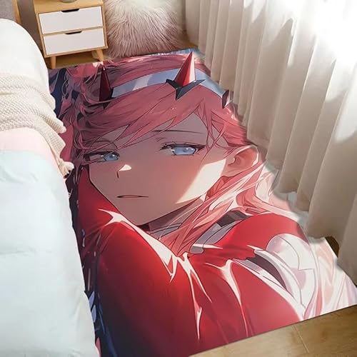 ENILSA Niedlicher Anime-Teppichabwaschbarer Teppich, Wohnzimmer, Schlafzimmer, Kurzer Samtteppich, Großer Teppich, Schlafzimmer, Rutschfester Teppich, Flauschiger Teppich, Bunter Teppich60x100cm von ENILSA