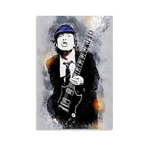 ENILSA Singer Angus Young Poster Dekorative Malerei Leinwand Wandkunst Wohnzimmer Poster Schlafzimmer Malerei,Wandkunst Bilddruck Moderne Familienzimmer Dekor 24x36inch(60x90cm) von ENILSA