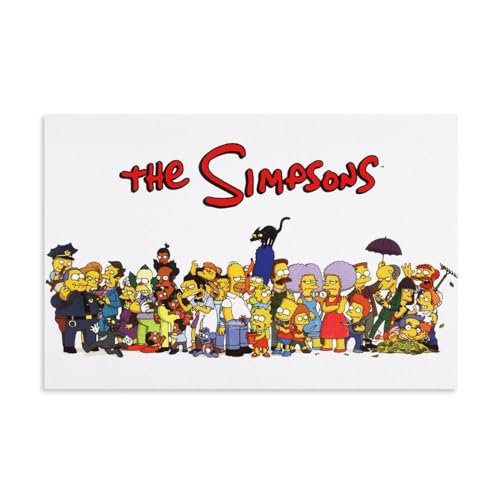 ENILSA The Simpsons Cartoon Poster Dekorative Malerei Leinwand Wandkunst Wohnzimmer Poster Schlafzimmer Malerei,Wandkunst Bilddruck Moderne Familienzimmer Dekor 20x30inch(50x75cm) von ENILSA