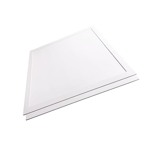 LED Panel, Deckenleuchte Büro, Rasterleuchte 62x62 cm, 36 W | 3600 lm | mit Netzteilen | TÜV-geprüft | ENEC | LED Bürolampen für Rasterdecken (4000K (neutralweiß), 2er Pack) von ENOVALITE