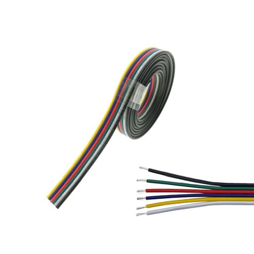 ENQIMAOYI RGBWW LED-Streifen-Verlängerungskabel, 6-polig, für 22 AWG, 6 Farben, RGB+CCT, 10 m langes Kabel von ENQIMAOYI