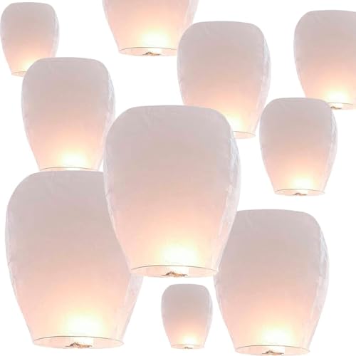 ENTENTE 20 Pack White Chinese Japanese Paper Lanterns Decorative Hanging Ball Lanterns Round Paper Lantern Lamps for Wedding Birthday Party Baby Shower Home Decorations (10 pcs White) von ENTENTE