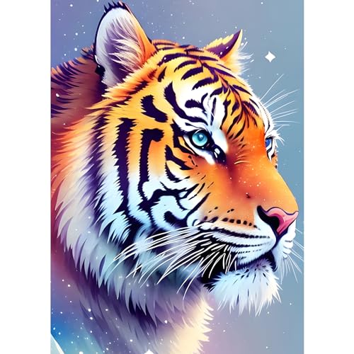 EOBROMD Diamond Painting Erwachsene Tiger, 5D Diamant Painting Bilder Erwachsene, DIY Diamond Painting Bilder Diamant Malerei Tiere Set für Wanddekoration 30x30cm von EOBROMD