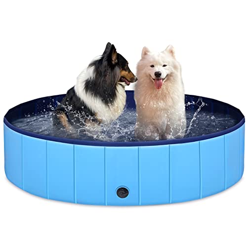 EONPOW Faltbarer Hundepool 120x30cm - Großes PVC Planschbecken für Hunde,Rutschfestes Schwimmbad,Klappbare Hund Planschbecken von EONPOW