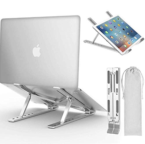 Laptopständer, tragbarer Laptop-Schreibtischhalter, 6-fach verstellbarer Notebook-Riserhalter, belüfteter Computerständer aus Aluminium für iPad und Dell HP, Samsung, Lenovo, von EONYUANGUO