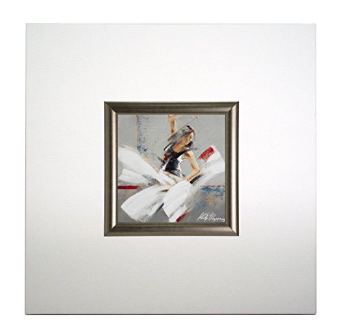 Mini Kunstdruck auf Papier (Poster) "Tanzfusion II", mit Rahmen aus Holz und weißem Eco-Leder, ohne Glas, 40x40x1.5 cm, ErgoPaul, IGP4275-E1-80BI7-40x40x1.5 von ERGO-PAUL