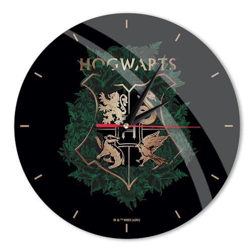 ERT GROUP Original und offiziell Lizenziertes Harry Potter Wanduhr Glänzend Harry Potter 019 Harry Potter Schwarz Leise, Einzigartiges Design, Lackierte Metallzeiger, 30,5 cm (12") von ERT GROUP