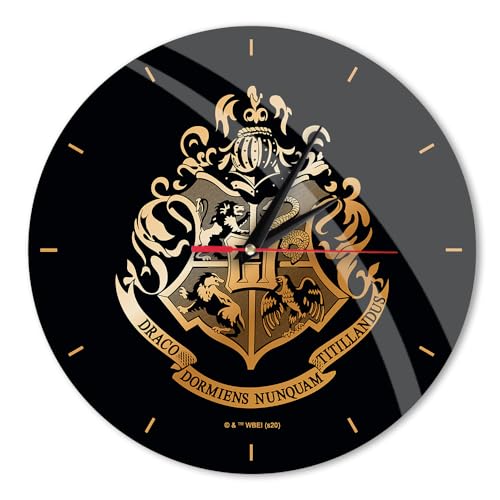 ERT GROUP Original und offiziell Lizenziertes Harry Potter Wanduhr Glänzend Harry Potter 020 Harry Potter Schwarz Leise, Einzigartiges Design, Lackierte Metallzeiger, 30,5 cm (12") von ERT GROUP