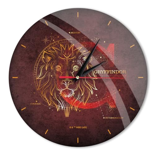 ERT GROUP Original und offiziell Lizenziertes Harry Potter Wanduhr Glänzend Harry Potter 013 Harry Potter Rot Leise, Einzigartiges Design, Lackierte Metallzeiger, 30,5 cm (12") von ERT GROUP