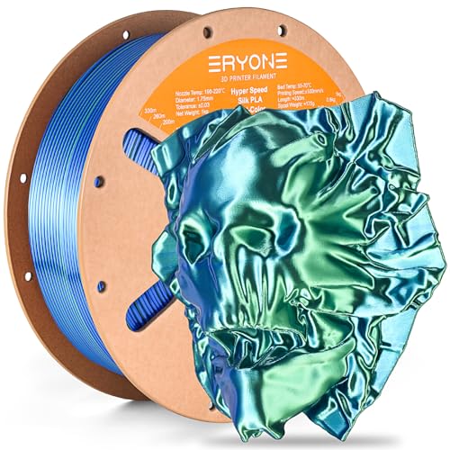 ERYONE High Speed Filament Silk Dual Color 1.75mm +/- 0.03mm, 3D Printing PLA Pro Filament Fit Most FDM Printer, 1kg (2.2LBS) / Spool,Blue & Green von ERYONE