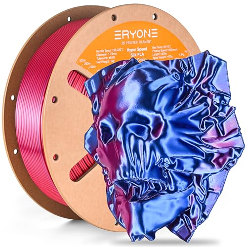 ERYONE High Speed Filament Silk Dual Color 1.75mm +/- 0.03mm, 3D Printing PLA Pro Filament Fit Most FDM Printer, 1kg (2.2LBS) / Spool, Blue & Red von ERYONE