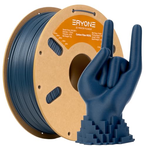 ERYONE Carbon Fiber PETG Filament 1.75mm +/-0.03, 3D Printing Filament, 1kg (2.2 lbs)/Spool, Blue von ERYONE