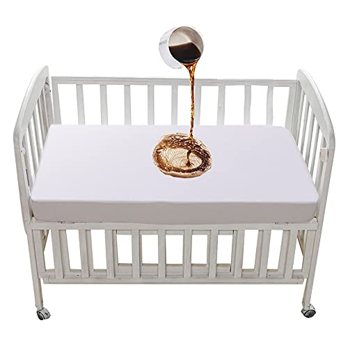 Spannbettlaken 83x50 cm Bettlaken 85x50 Baby Kinderbett Wasserdichter Matratzenschoner 85x50 cm Spannbetttuch Weiß Matratzenbezug 51x85 cm Babybettlaken Atmungsaktiv Weich Waschbar für Babybett von ESFOTO