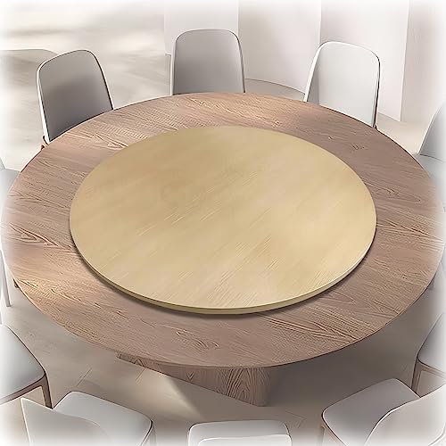 ESOYAWE Lazy Susan Drehteller Aus Holz Mit Silent Base, Ø 50 60 70 80 90 100 cm Runder Tischplatte Drehtablett, 360º Rotierende Lazy Susan Drehplatte Für Küche Essen Parteien Hochzeit von ESOYAWE