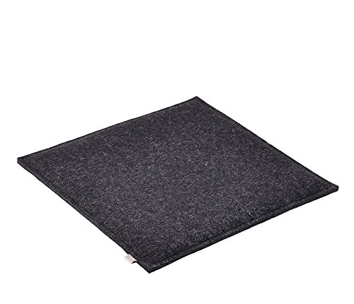 ESTA-Design Filz Sitzkissen Sitzauflage Stuhlauflage Stuhl Garten Zuhause gepolstert Woll Filz Größe 33 x 33 cm Farbe anthrazit von ESTA-Design