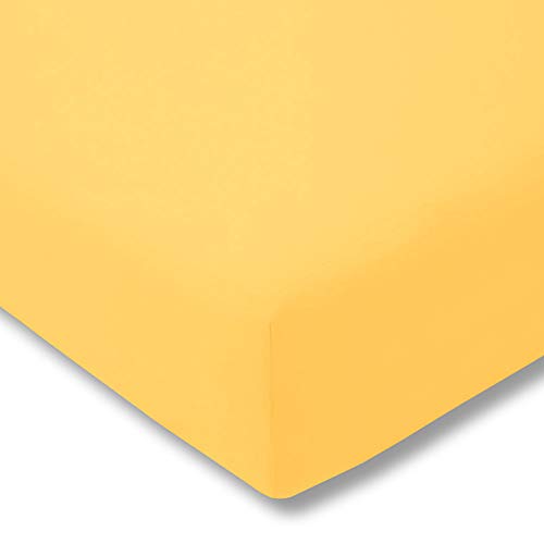 ESTELLA Spannbetttuch Samt Velours | Sonne | Frottee | 200x200 cm | passend für Matratzen 180-200 cm (Breite) x 200 cm (Länge) | trocknerfest und bügelfrei | 80% Baumwolle 20% Polyester von ESTELLA