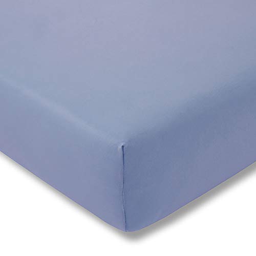 ESTELLA Spannbetttuch Zwirnjersey | Hellblau | 100x200 cm | passend für Matratzen 90-120 cm (Breite) x 200-220 cm (Länge) | trocknerfest und bügelfrei | 100% Baumwolle | 97% Baumwolle 3% Elastan von ESTELLA