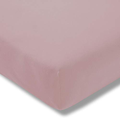 ESTELLA Spannbetttuch Zwirnjersey | Rosa | 150x200 cm | passend für Matratzen 140-160 cm (Breite) x 200-220 cm (Länge) | trocknerfest und bügelfrei | 100% Baumwolle | 97% Baumwolle 3% Elastan von ESTELLA